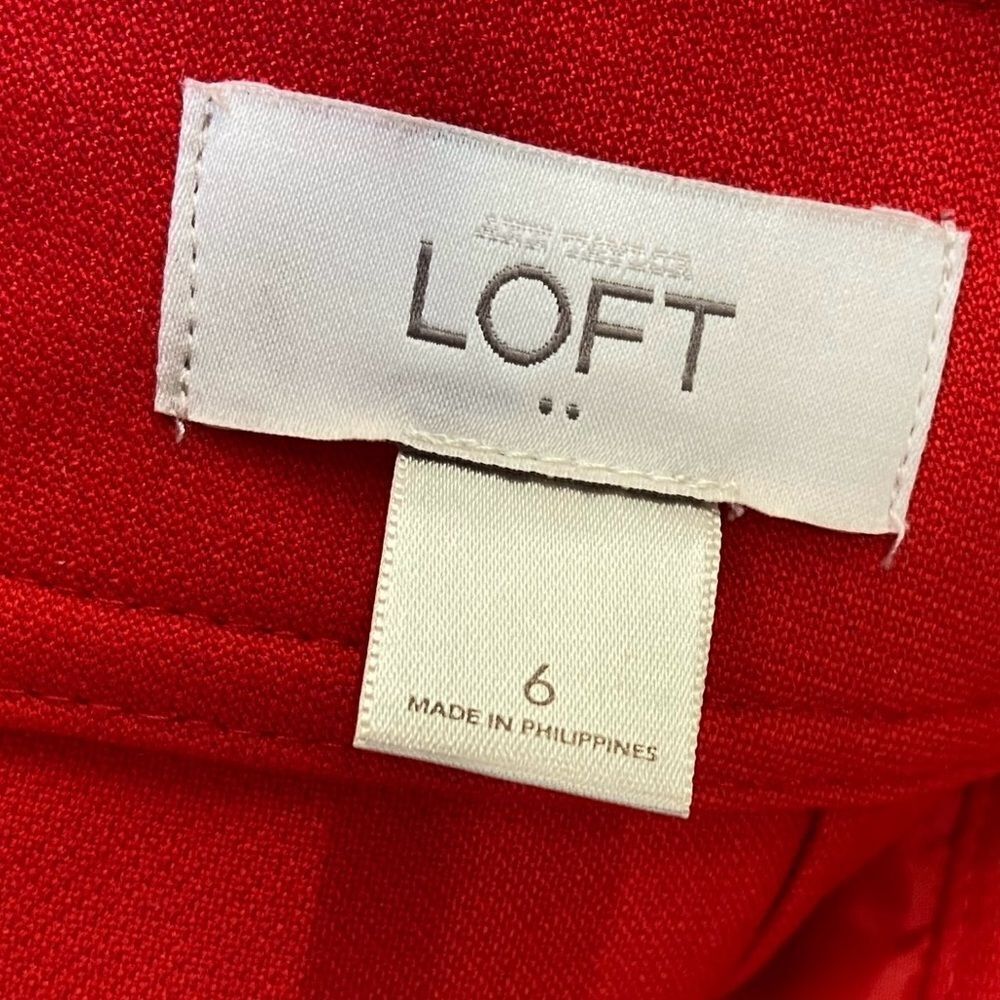Loft A Line Skirt Color Red. Size 6 - Picture 5 of 6